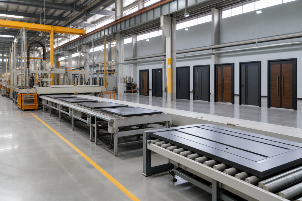 Representative steel door production workshop
